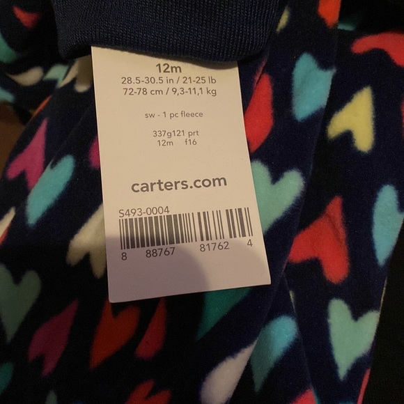 Carters girls one piece fleece sleeper. Brand new. - Picture 8 of 10